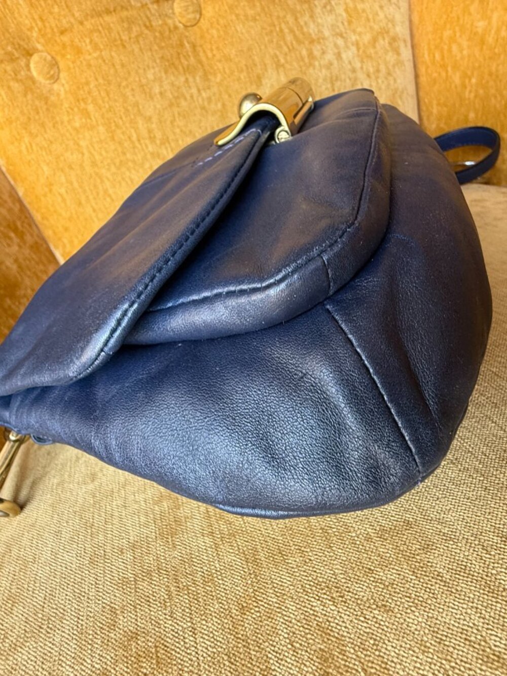 COACH KRISTIN HIPPIE Blue Shoulder & Crossbody Smooth Soft Leather Bag - Picture 4 of 13